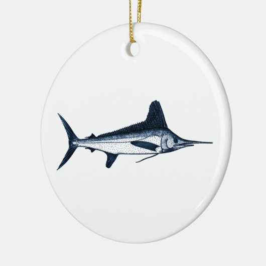 White Marlin Logo Keramisch Ornament (Links)