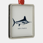 White Marlin Logo Metalen Ornament (Rechts)
