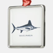 White Marlin Logo Metalen Ornament (Links)