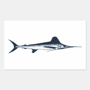 White Marlin Logo Rechthoekige Sticker