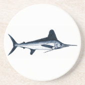 White Marlin Logo Zandsteen Onderzetter (Voorkant)