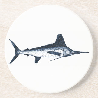 White Marlin Logo Zandsteen Onderzetter