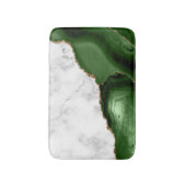 White marmer Hunter Green Agate Gold Glitter Badmat (Voorkant Verticaal)