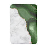 White marmer Hunter Green Agate Gold Glitter Badmat (Voorkant Verticaal)