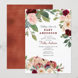 White Marsala Pumpkin Baby shower Uitnodiging