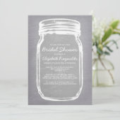 White Mason Jar Bridal Shower Invitations Kaart (Staand voorkant)