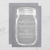 White Mason Jar Bridal Shower Invitations Kaart (Voorkant / Achterkant)