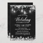 White Mason Jar Lights Snowflakes kerst Kaart (Voorkant / Achterkant)