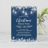 White Mason Jar Lights Snowflakes kerst Kaart (Staand voorkant)