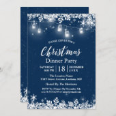 White Mason Jar Lights Snowflakes kerst Kaart (Voorkant / Achterkant)