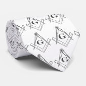 White Masonic Stropdas gepatterd (Opgerold)