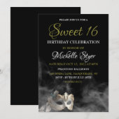 White Masquerade Sweet 16 Uitnodiging (Voorkant / Achterkant)