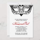 White Masquerade-uitnodigingen Kaart (Voorkant)