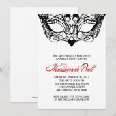 White Masquerade-uitnodigingen Kaart (Voorkant / Achterkant)