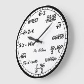 White Math Equivalence Custom Large Clock Grote Klok (Hoek)