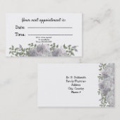 White Mauve Floral Medical Appointment Afsprakenkaartje (Voorkant / Achterkant)