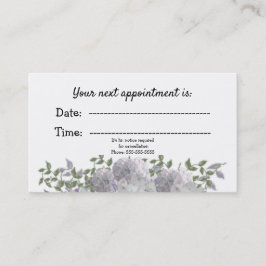 White Mauve Floral Medical Appointment Afsprakenkaartje