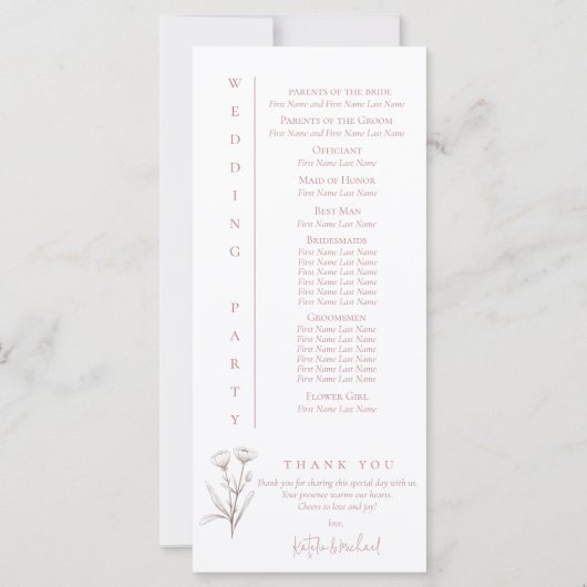 White & Mauve huwelijksceremonie (Achterkant)