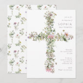 White Meadow wildflower kruis doop doop doop Kaart (Voorkant / Achterkant)