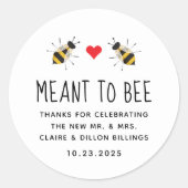 White Meant to Bee Honey Wedding Favoriete Label (Voorkant)