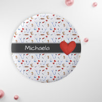 White Medical Equipment Pattern en Red Heart