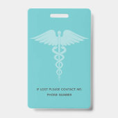 White Medicine Operating Room Zuster Foto ID Badge (Achterkant)