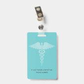 White Medicine Operating Room Zuster Foto ID Badge (Achterkant met clip)