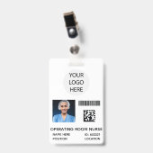 White Medicine Operating Room Zuster Foto ID Badge (Voorzijde met clip)