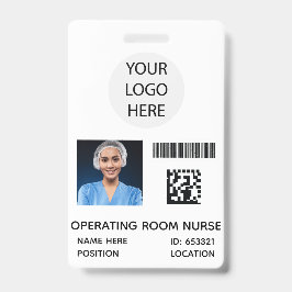 White Medicine Operating Room Zuster Foto ID Badge
