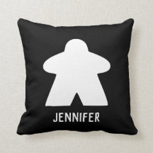 White Meeple Pillow | Aangepaste tekst | One/Patte