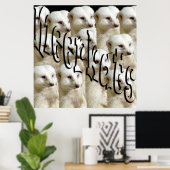 White Meerkat Army en Logo, Poster (Thuiskantoor)