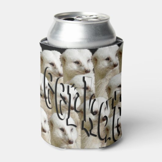 White Meerkat Army Logo, Stubby Cooler (Blikje Voorkant)