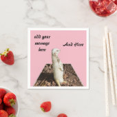 White Meerkat Dimensional Art Sjabloon Servet (Insitu)