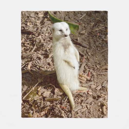 White Meerkat, Medium Fleece Blanket. Deken (Voorkant)