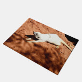 White Meerkat Stretching, Doormat Deurmat (Schuin)