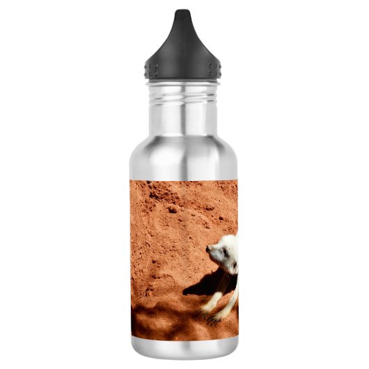 White Meerkat Stretching, Water Fles (Links)