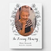 White Memorial Photo Plaque  Flower Fotoplaat (voorkant)