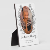 White Memorial Photo Plaque  Flower Fotoplaat (Zijkant)