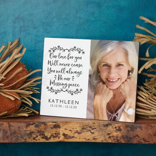 White Memorial Typography Photo Keepomwille Fotoplaat (Zijkant)