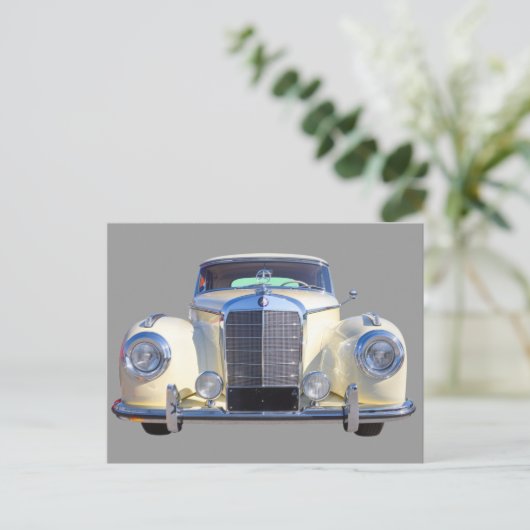 White Mercedes Benz 300 Luxury Car Briefkaart (Staand voorkant)