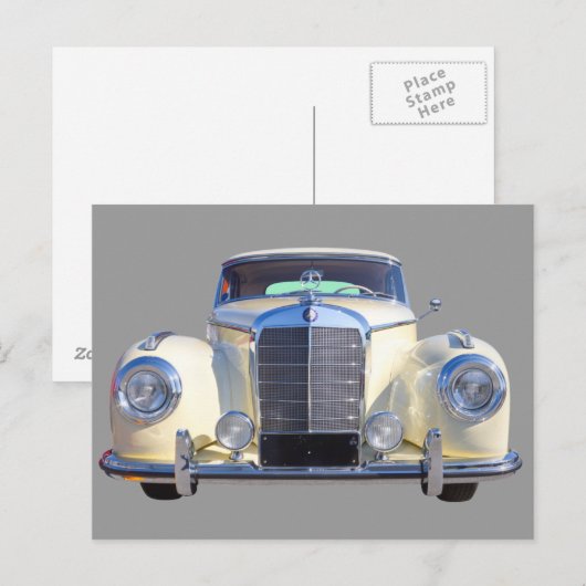 White Mercedes Benz 300 Luxury Car Briefkaart (Voorkant / Achterkant)