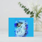 White Mermaid Sitting Thunder_Cove Briefkaart (Staand voorkant)