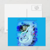 White Mermaid Sitting Thunder_Cove Briefkaart (Voorkant / Achterkant)