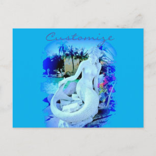 White Mermaid Sitting Thunder_Cove Briefkaart