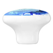 White Mermaid Sitting Thunder_Cove Keramische Knop (Zijkant)