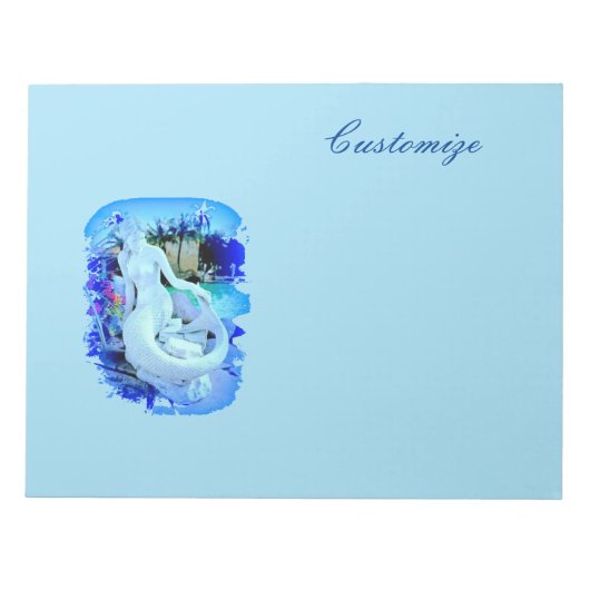 White Mermaid Sitting Thunder_Cove Notitieblok (Voorkant)