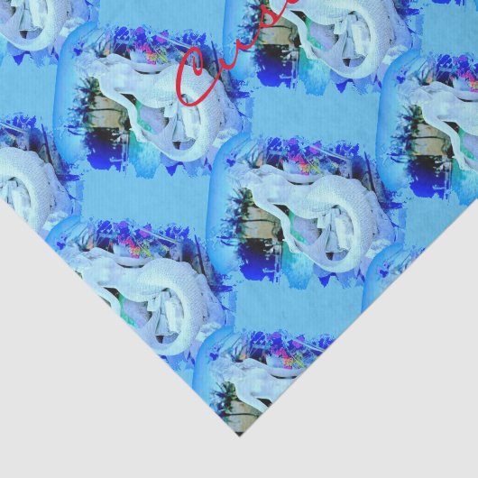 White Mermaid Sitting Thunder_Cove Tissuepapier (Detail)