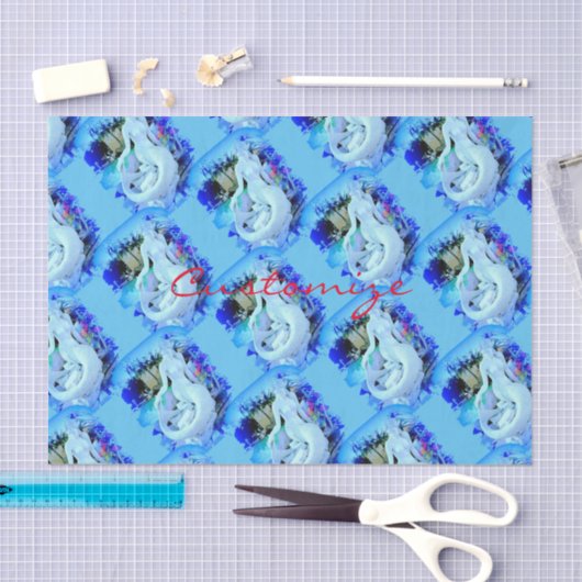 White Mermaid Sitting Thunder_Cove Tissuepapier (Craft)