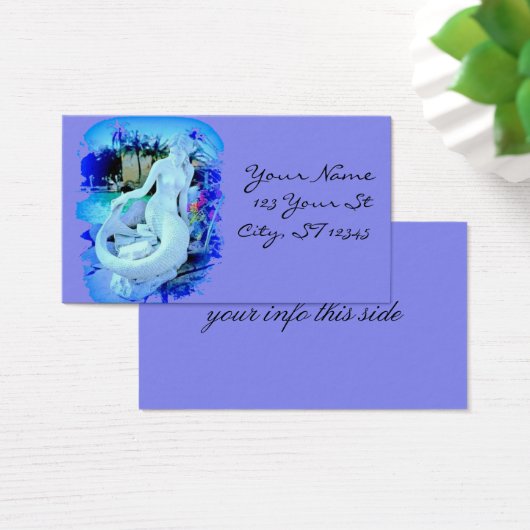 White Mermaid Sitting Thunder_Cove Visitekaartje (Bureau)