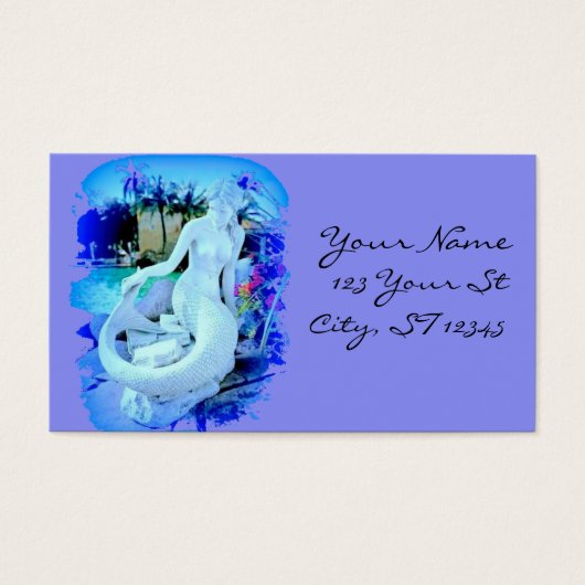 White Mermaid Sitting Thunder_Cove Visitekaartje (Voorkant)